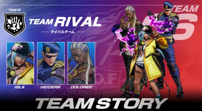 L'équipe Rival de The King of Fighters XV composée de Heidern, Dolores et Isla