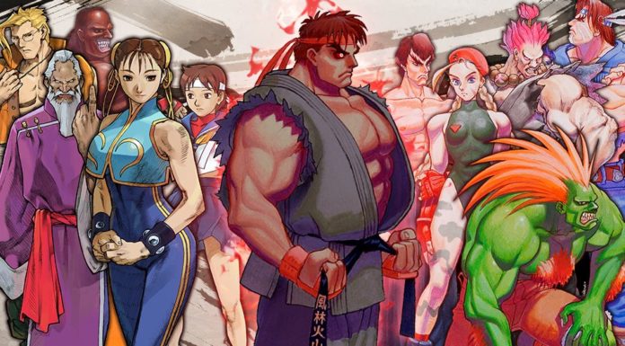 Les personnages de Street Fighter avec Evil Ryu au centre pour le 35e anniversaire de la série