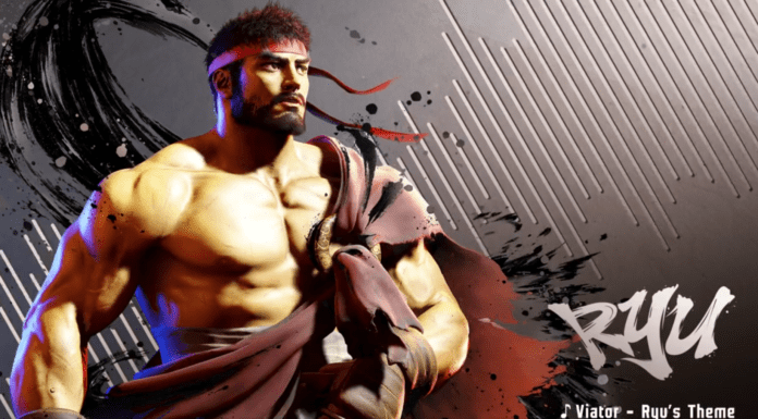 Ryu de Street Fighter 6 en introduction de son thème musical