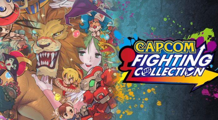 Le logo de Capcom Fighting Collection avec les personnages de Red Earth, Street Fighter et Darkstalkers