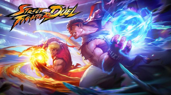 Ryu et Ken de Street Fighter Duel préparant un hadoken